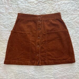 Vintage Rust Corduroy Mini Skirt Size 8
